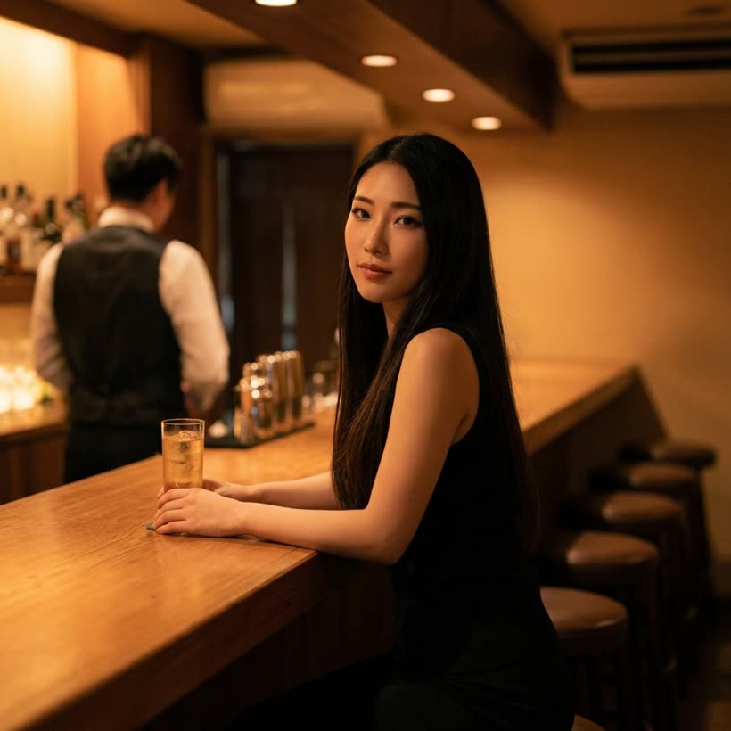 Yuki — the place with no sign. Second drink, third song.